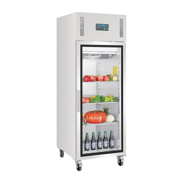 Polar G-Series Gastro Display Glass Door Fridge 600Ltr - Stainless Steel