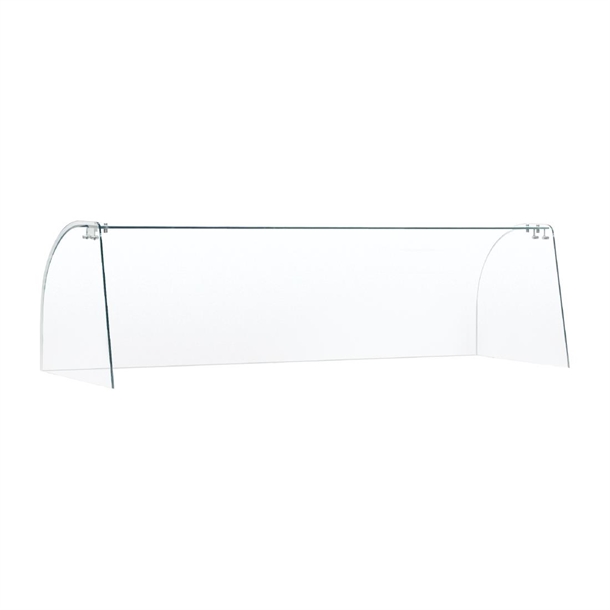 Curved Glass Sneeze Guard Assembly