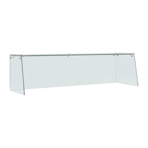 Straight Glass Sneeze Guard Assembly for 4 Door Counter