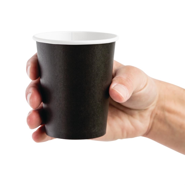 Fiesta Takeaway Coffee Cups Single Wall Black 225ml / 8oz Fiesta Takeaway Coffee Cups Single Wall Black 225ml / 8oz