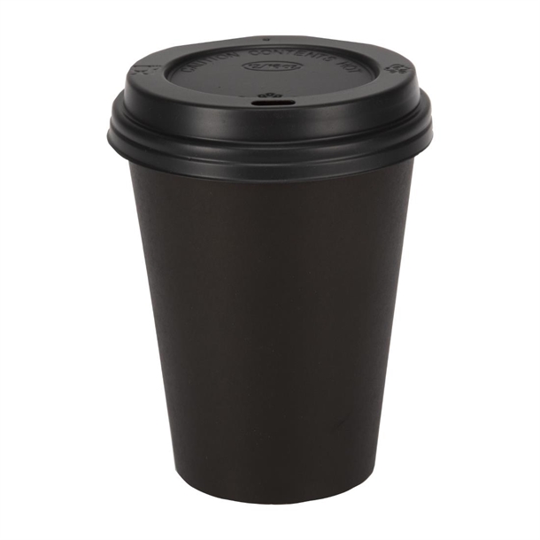 Fiesta Takeaway Coffee Cups Single Wall Black 340ml / 12oz Fiesta Takeaway Coffee Cups Single Wall Black 340ml / 12oz