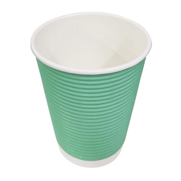 Fiesta Recyclable Hot Cup Ripple Wall Aqua 225ml (500 Pack)