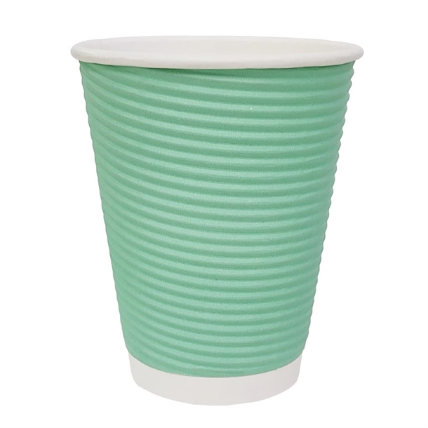 Fiesta Recyclable Hot Cup Ripple Wall Aqua 225ml (500 Pack)