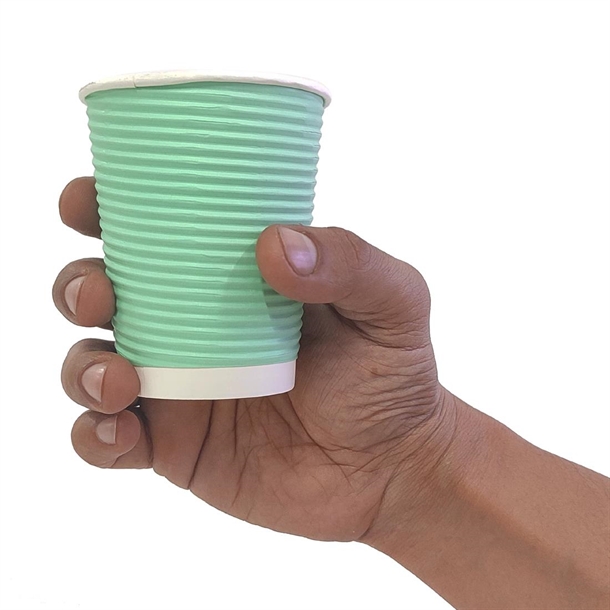 Fiesta Recyclable Hot Cup Ripple Wall Aqua 225ml (500 Pack)