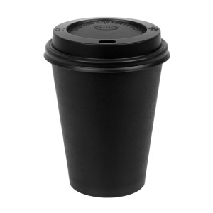 Fiesta Hot Cups Single Wall Black with Black Lid 340ml (1000 Pack)