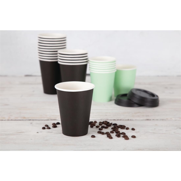 Fiesta Takeaway Coffee Cups Single Wall Black 340ml / 12oz Fiesta Takeaway Coffee Cups Single Wall Black 340ml / 12oz
