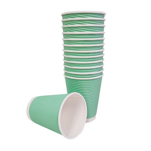 Fiesta Recyclable Hot Cup Ripple Wall Aqua 340ml (500 Pack) Fiesta Recyclable Hot Cup Ripple Wall Aqua 340ml (500 Pack)
