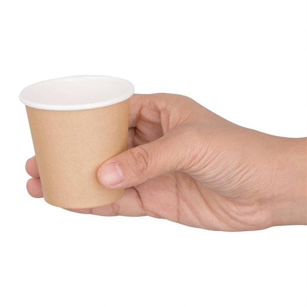 Fiesta Recyclable Hot Cup Single Wall Kraft 114ml (1000 Pack)