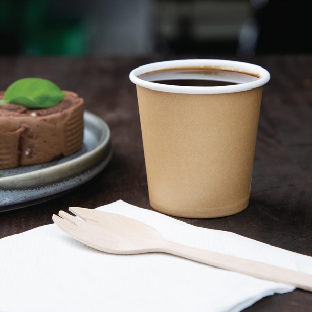 Fiesta Recyclable Hot Cup Single Wall Kraft 114ml (1000 Pack)