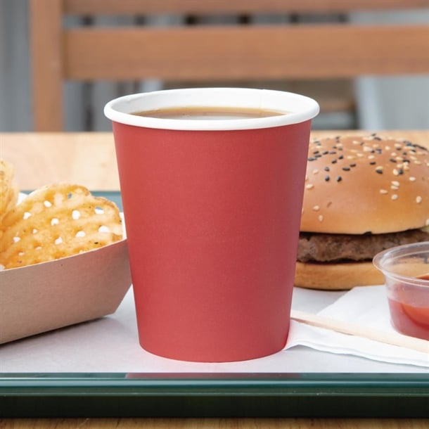 Fiesta Takeaway Coffee Cups Single Wall Red 225ml / 8oz