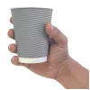Fiesta Recyclable Hot Cup Ripple Wall Charcoal 340ml (500 Pack)