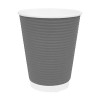 Fiesta Recyclable Hot Cup Ripple Wall Charcoal 340ml (500 Pack)