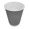 Fiesta Recyclable Hot Cup Ripple Wall Charcoal 340ml (500 Pack)