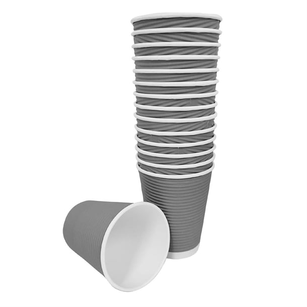 Fiesta Recyclable Hot Cup Ripple Wall Charcoal 340ml (500 Pack)