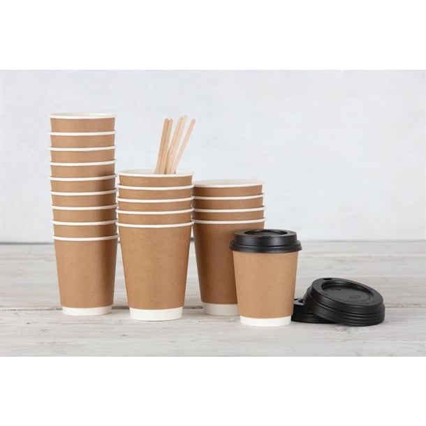 Fiesta Recyclable Coffee Cup Lids Black 340ml / 12oz and 455ml / 16oz