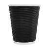 Fiesta Takeaway Coffee Cups Ripple Wall Black 340ml / 12oz Fiesta Takeaway Coffee Cups Ripple Wall Black 340ml / 12oz
