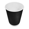Fiesta Takeaway Coffee Cups Ripple Wall Black 340ml / 12oz Fiesta Takeaway Coffee Cups Ripple Wall Black 340ml / 12oz