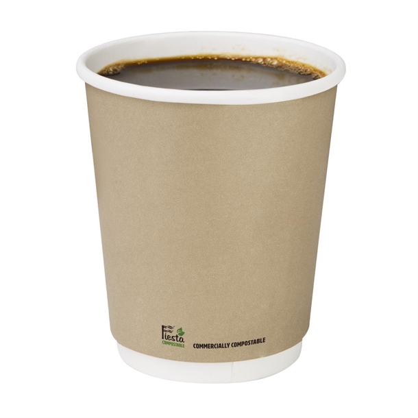 Fiesta Compostable Hot Cup Double Wall Kind Kraft 225ml (500 Pack) Fiesta Compostable Hot Cup Double Wall Kind Kraft 225ml (500 Pack)