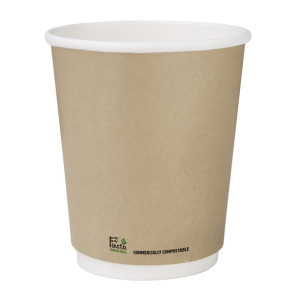 Fiesta Compostable Hot Cup Double Wall Kind Kraft 225ml (25 Pack)