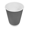 Fiesta Recyclable Hot Cup Ripple Wall Charcoal 225ml (500 Pack)
