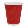 Fiesta Recyclable Takeaway Coffee Cups Ripple Wall Red 225ml / 8oz