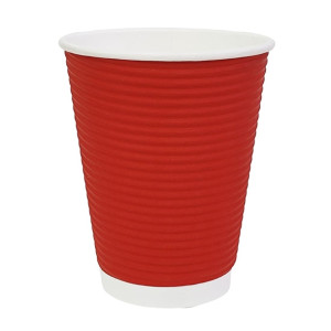 Fiesta Takeaway Coffee Cups Ripple Wall Red 340ml / 12oz