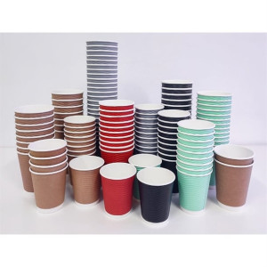 Fiesta Takeaway Coffee Cups Ripple Wall Red 340ml / 12oz