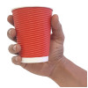Fiesta Takeaway Coffee Cups Ripple Wall Red 340ml / 12oz