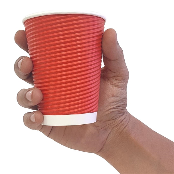 Fiesta Takeaway Coffee Cups Ripple Wall Red 340ml / 12oz