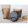 Fiesta Compostable Lid for Hot Cups Black 340/455ml (50 Pack) Fiesta Compostable Lid for Hot Cups Black 340/455ml (50 Pack)