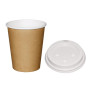 Fiesta Hot Cups Single Wall Kraft with White Lid 225ml (1000 Pack)