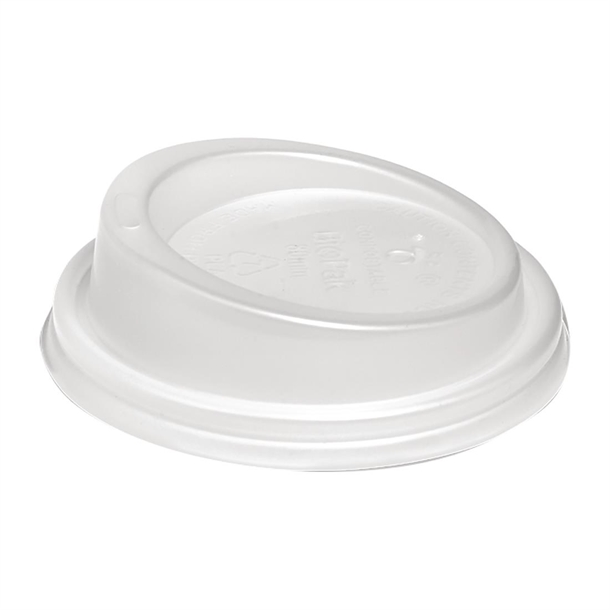BioPak PLA Lids for BioPak BioCups 80mm White (1000 Pack) BioPak PLA Lids for BioPak BioCups 80mm White (1000 Pack)