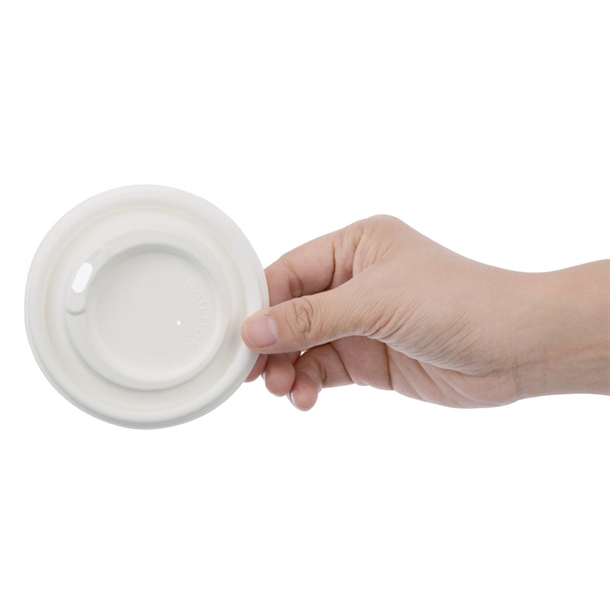 Fiesta Compostable Bagasse Hot Cup Lid 90mm for 340ml Cup (1000 Pack)