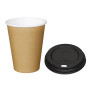 Fiesta Hot Cups Single Wall Kraft with Black Lid 340ml (1000 Pack)