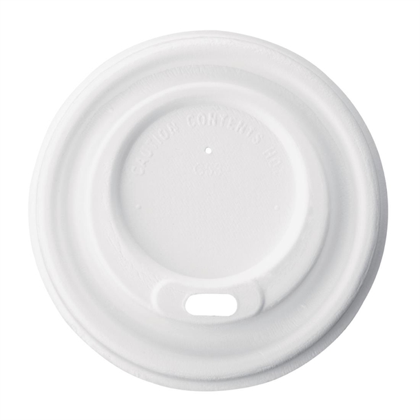 Fiesta Compostable Bagasse Hot Cup Lid 80mm for 225ml Cup (1000 Pack)