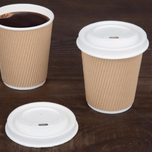 Fiesta Compostable Bagasse Hot Cup Lid 80mm for 225ml Cup (1000 Pack) Fiesta Compostable Bagasse Hot Cup Lid 80mm for 225ml Cup (1000 Pack)