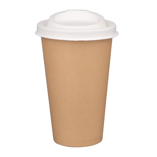 Fiesta Compostable Bagasse Hot Cup Lid 90mm for 340ml Cup (1000 Pack)
