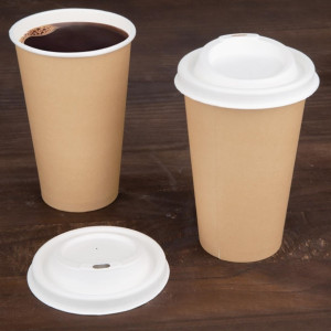 Fiesta Compostable Bagasse Hot Cup Lid 90mm for 340ml Cup (1000 Pack) Fiesta Compostable Bagasse Hot Cup Lid 90mm for 340ml Cup (1000 Pack)