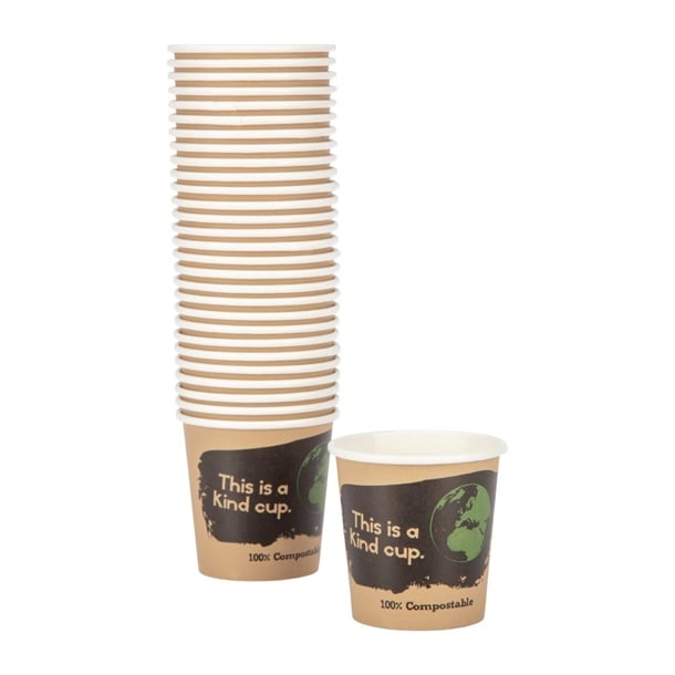 Fiesta Compostable Hot Cup Single Wall Kind 114ml (1000 Pack)