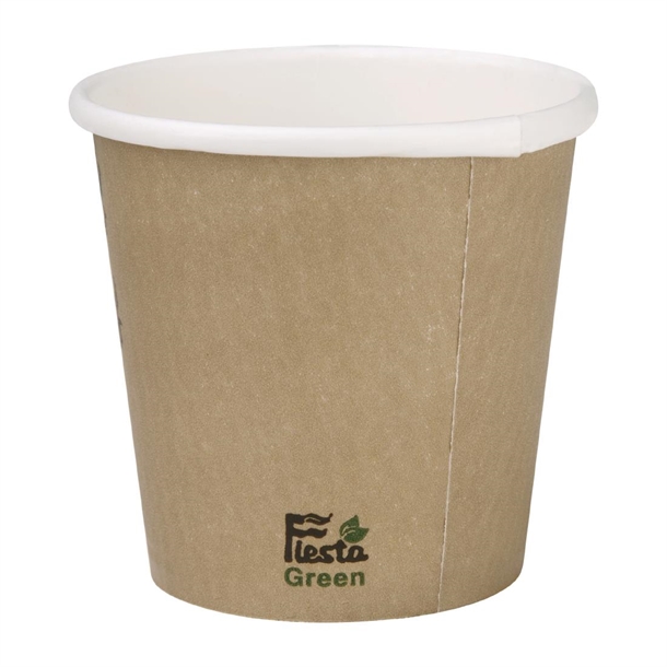 Fiesta Compostable Hot Cup Single Wall Kind 114ml (1000 Pack)