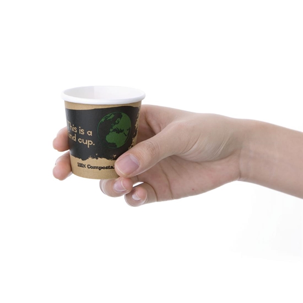 Fiesta Compostable Hot Cup Single Wall Kind 114ml (1000 Pack)