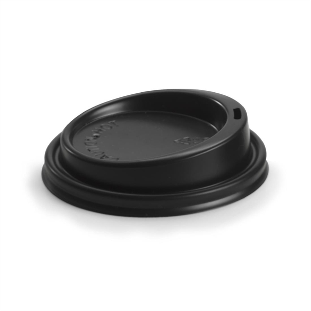 BioPak PS Plastic Lids for BioPak BioCups 90mm Black (1000 Pack) BioPak PS Plastic Lids for BioPak BioCups 90mm Black (1000 Pack)
