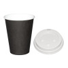 Fiesta Hot Cups Single Wall Black with White Lid 225ml (1000 Pack)