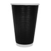 Fiesta Takeaway Coffee Cups Ripple Wall Black 450ml / 16oz