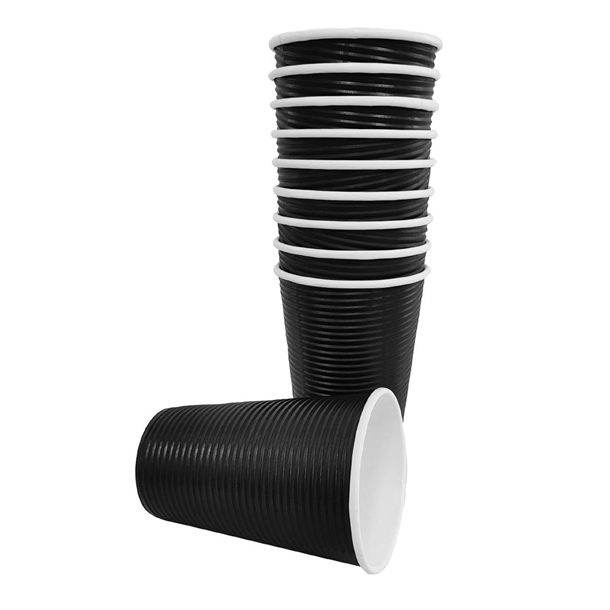Fiesta Takeaway Coffee Cups Ripple Wall Black 450ml / 16oz