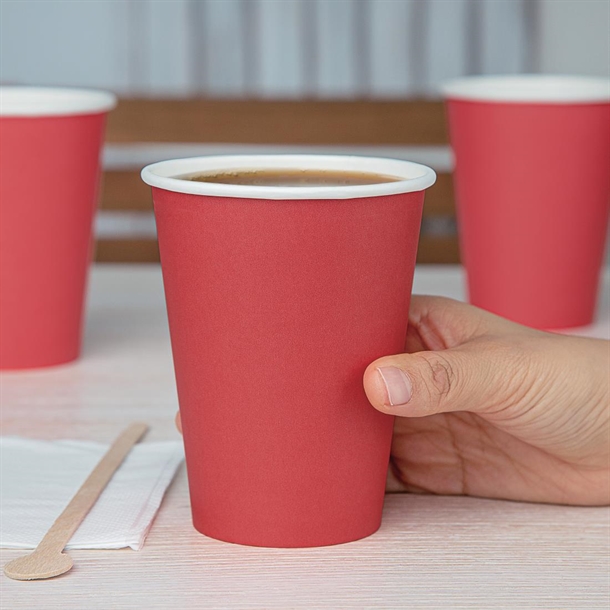 Fiesta Takeaway Coffee Cups Single Wall Red 340ml / 12oz Fiesta Takeaway Coffee Cups Single Wall Red 340ml / 12oz