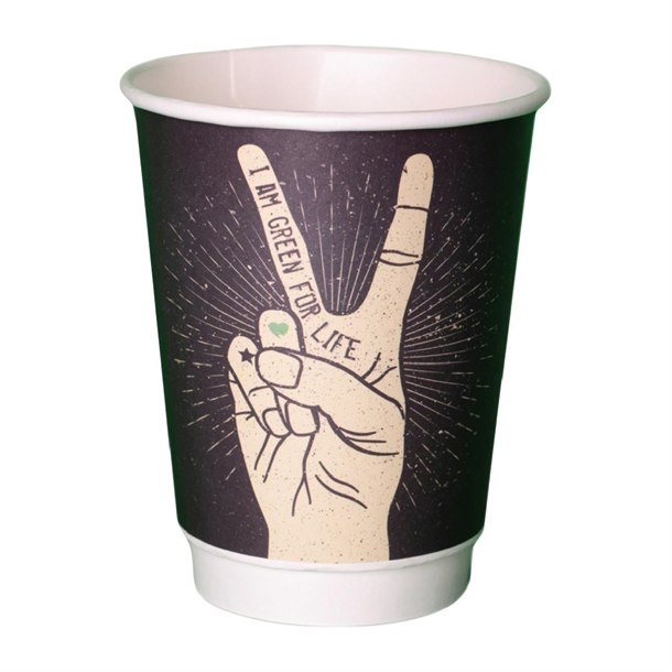 Detpak Grasp the Moment 90mm Double Wall PLA Hot Cup - 360ml (Pack 500) Detpak Grasp the Moment 90mm Double Wall PLA Hot Cup - 360ml (Pack 500)