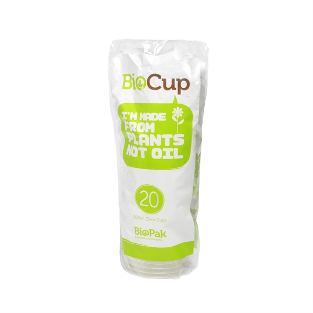 BioPak BioCup Tumbler Clear - 500ml (20 Pack)