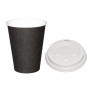 Fiesta Hot Cups Single Wall Black with White Lid 340ml (1000 Pack)