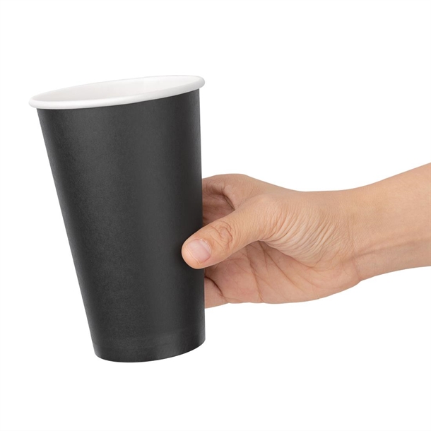 Fiesta Takeaway Coffee Cups Single Wall Black 450ml / 16oz